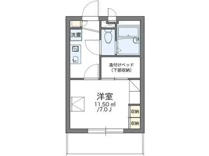レオパレス多摩平(1K/2階)の間取り写真