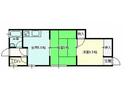 神田ハイツ(2DK/1階)の間取り写真