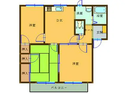 メゾン一色I 201号(3DK/2階)の間取り写真