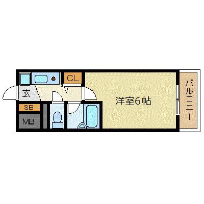 エスリード梅田新道第2(1K/11階)の間取り写真