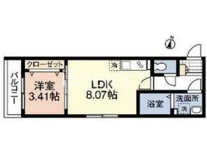 フェリーチェVI(1LDK/2階)の間取り写真