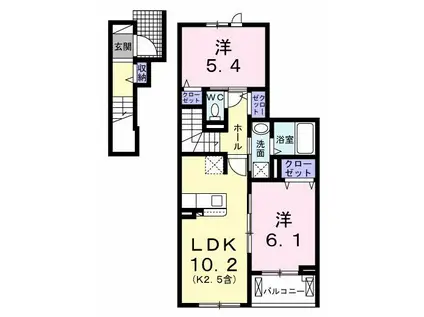 リッツ ハウス(2LDK/2階)の間取り写真
