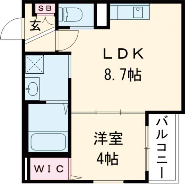 HABITASION京口(1LDK/1階)の間取り写真