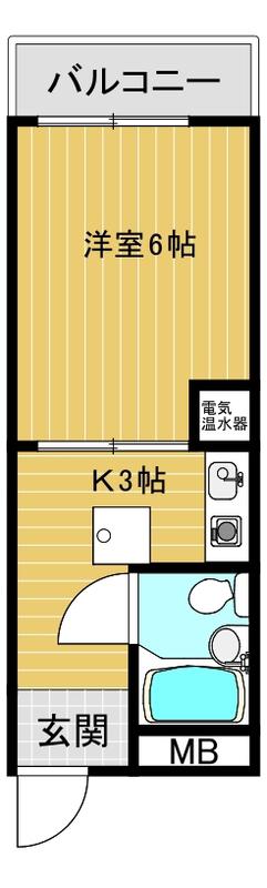 ハイツSEA&SEE(1K/5階)の間取り写真