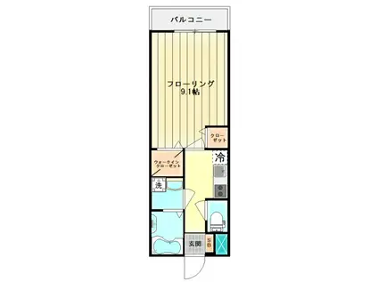 OHSHINKAWA(1K/3階)の間取り写真