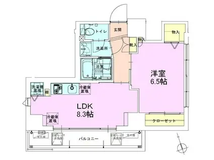 駒込レジデンス壱番館(1LDK/6階)の間取り写真