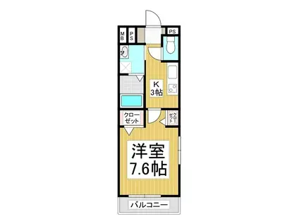 コンフォーティア城南 A(1K/2階)の間取り写真