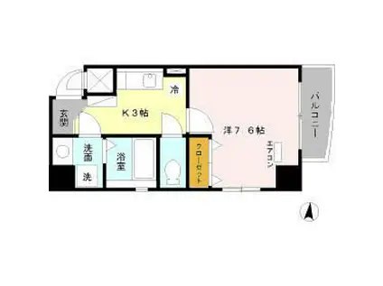 LEXCEED IZUMI(1K/2階)の間取り写真