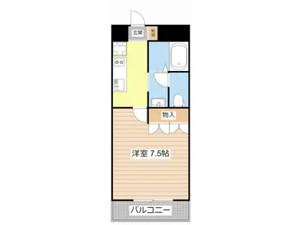 メゾン・ラヴィアンローズII(1K/2階)の間取り写真