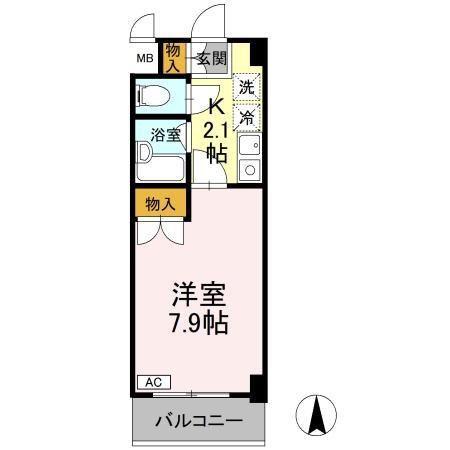 ヴァンテアン清水(1K/1階)の間取り写真
