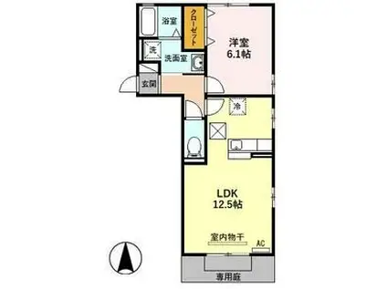 サンフローラル岐南 A(1LDK/1階)の間取り写真