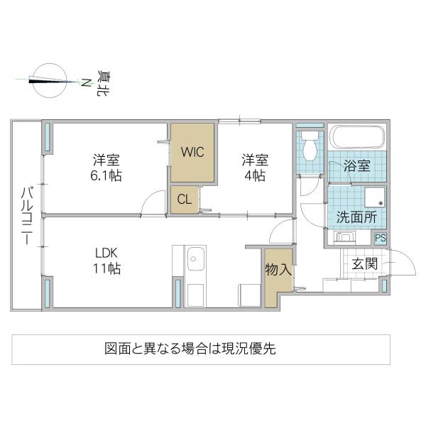 D-KUUTIO(2LDK/3階)の間取り写真