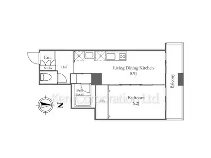 リバーシティ21イーストタワーズ(1LDK/8階)の間取り写真