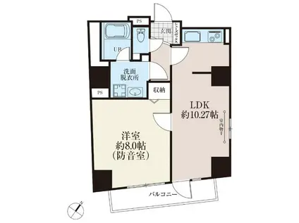 白山レジデンス(1LDK/2階)の間取り写真