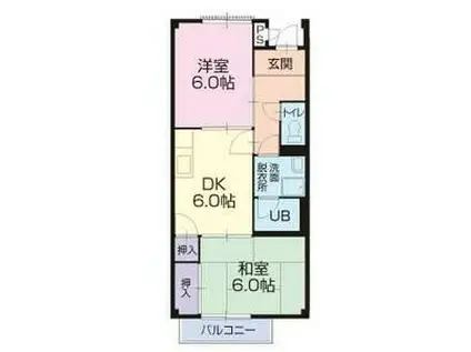 リスンA(2DK/2階)の間取り写真