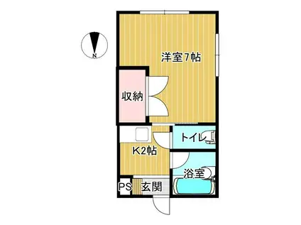 ハルヤマハイツ(1K/3階)の間取り写真