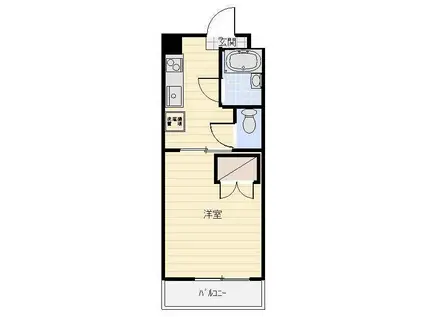 ボンセジュールナガイ(1DK/5階)の間取り写真