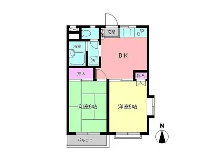 モンシャトー小金井東(2DK/2階)の間取り写真