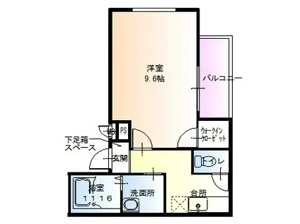 ラフィーネ聖天坂VI番館(1K/1階)の間取り写真