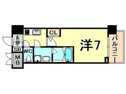 スプランディッドII(1K/2階)の間取り写真