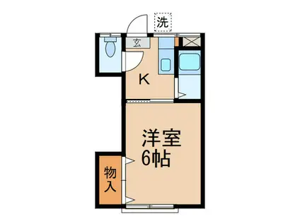 小崎アパ-ト3号棟(1K/1階)の間取り写真