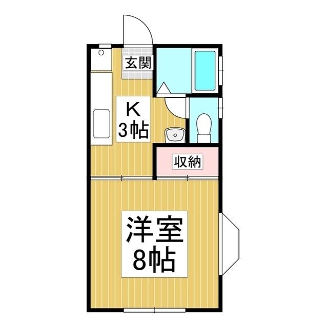 高田ハイツ(1K/1階)の間取り写真