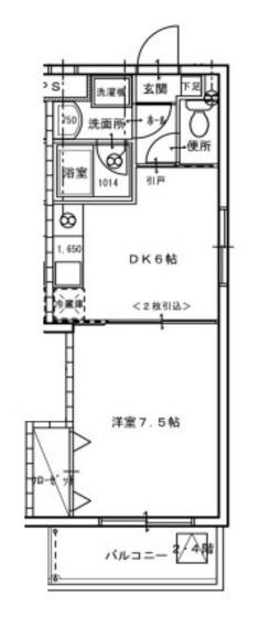 ピュアベルデ医大南(1DK/1階)の間取り写真