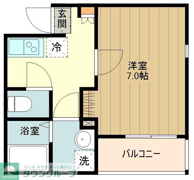 フルセイル西八王子II(1K/1階)の間取り写真