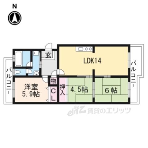 LAKEFRONT BIWA(3LDK/3階)の間取り写真