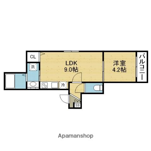 GRAND COLLINE TERADACHO(1LDK/3階)の間取り写真