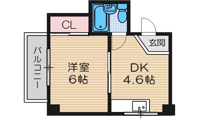 AVANTI下穂積(1DK/2階)の間取り写真