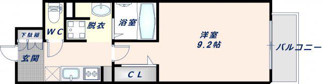 ハイラインIII(1K/4階)の間取り写真