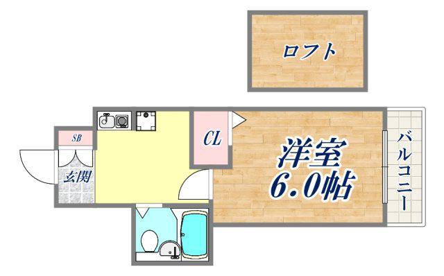 よしかわビル(1LDK/4階)の間取り写真