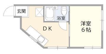 石井荘(1DK/1階)の間取り写真