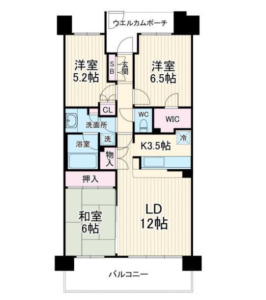パークハウス中原トラディア(3LDK/5階)の間取り写真