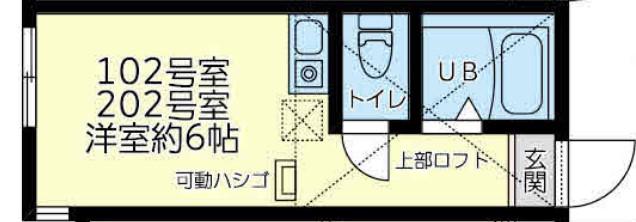ユナイト四谷クラウド(ワンルーム/2階)の間取り写真