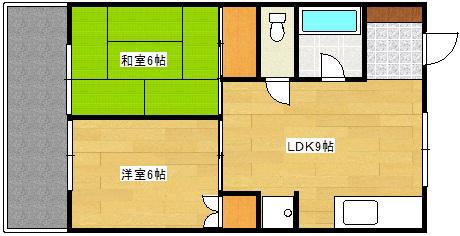 エイシンビルI(2LDK/2階)の間取り写真
