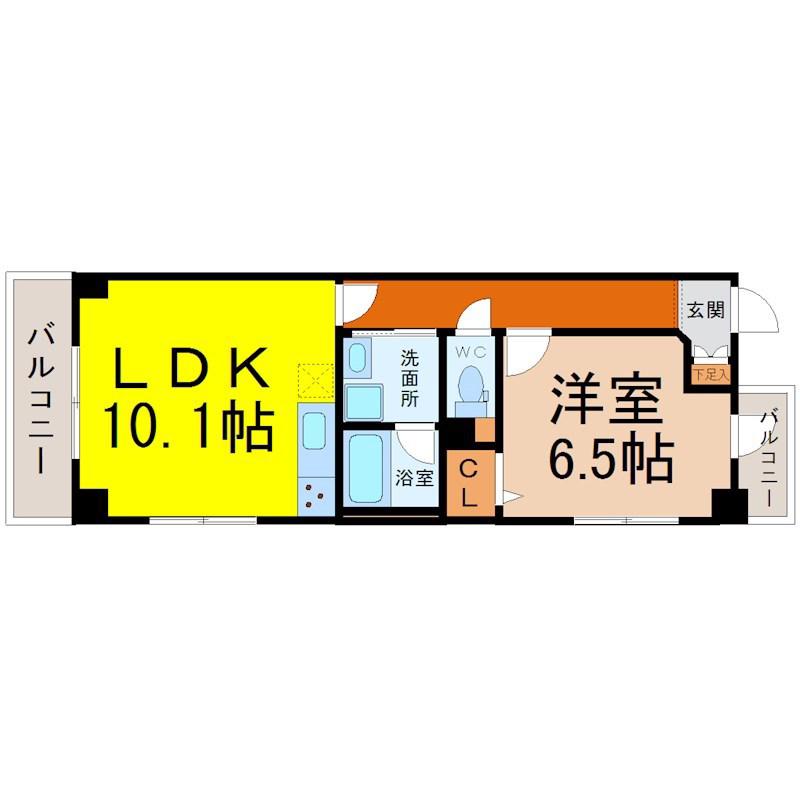 インペリアル南大高(1LDK/1階)の間取り写真