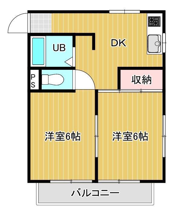 ベラーノ(2DK/3階)の間取り写真