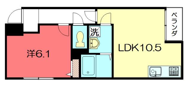 レジデンス北白川(1LDK/3階)の間取り写真