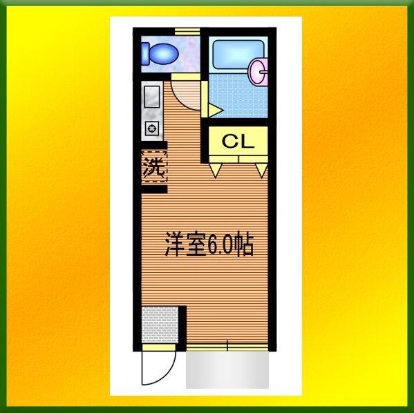 テックハイムIII(ワンルーム/1階)の間取り写真