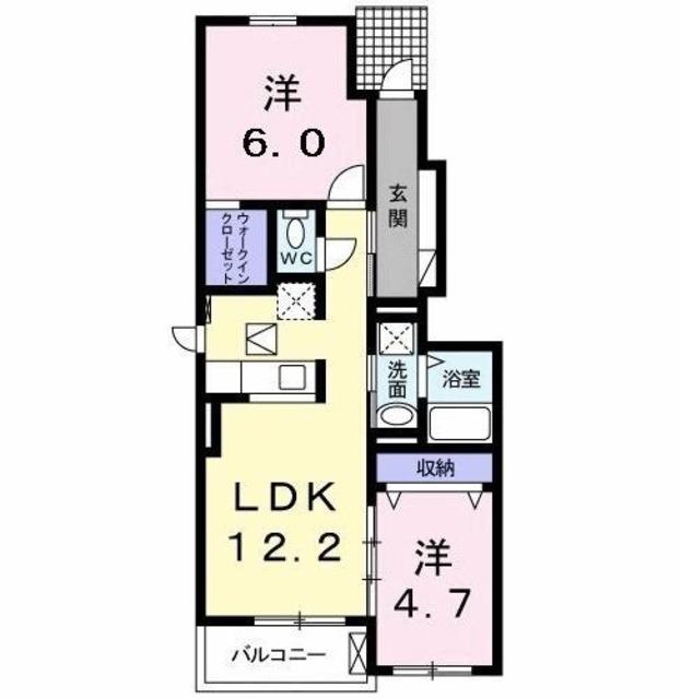 コルソ ラッフィナートIV(2LDK/1階)の間取り写真