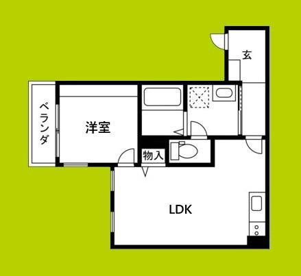 リブレメゾン岸辺I(1LDK/1階)の間取り写真