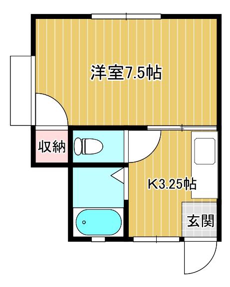コーポラス光(1K/2階)の間取り写真