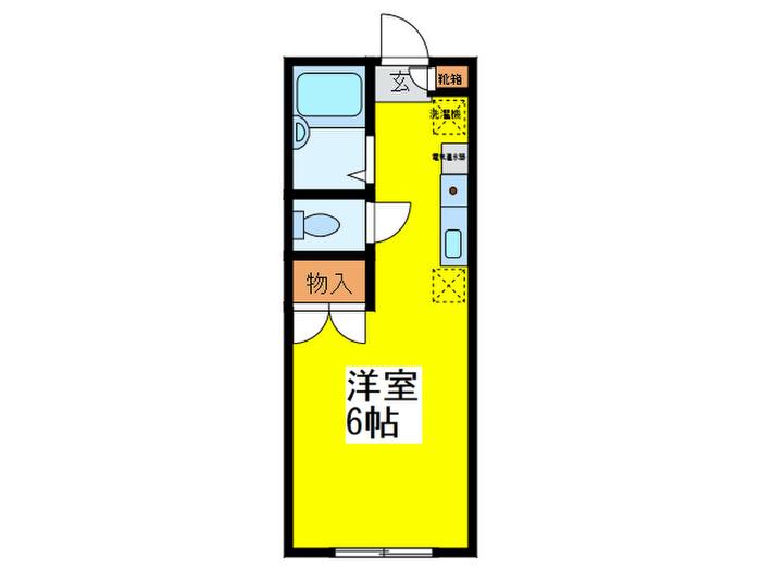 法橋ハイツA棟(ワンルーム/2階)の間取り写真