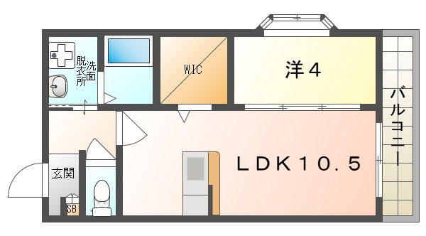 コートバローズ(1LDK/2階)の間取り写真