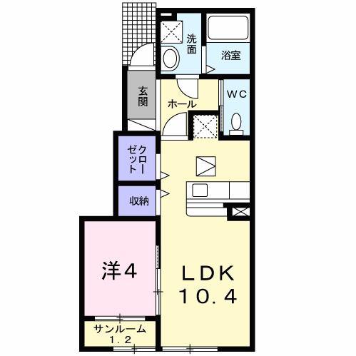ファミリア村上(1LDK/1階)の間取り写真