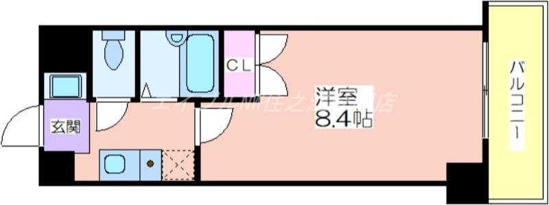 リベルタ―(1K/2階)の間取り写真