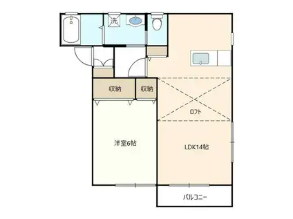 ソフィール(1LDK/1階)の間取り写真