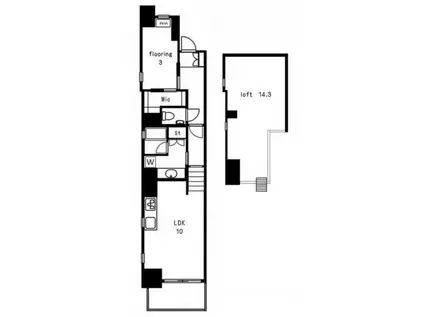 ＪＲ山手線 田町駅(東京) 徒歩7分 8階建 築5年(1LDK/4階)の間取り写真
